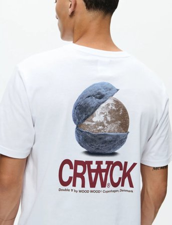 WOOD WOOD Wwace Tee Craack 25220 - White - XL