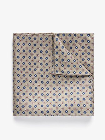 John Henric Men's Beiges Paisley Einstecktuch Size Onesize