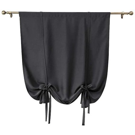 2 stk korte, ensfargede rullegardiner, ensfargede romerske gardiner for å binde små vinduer - svart