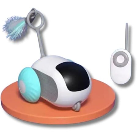 Interaktivt Katteleke USB Oppladbar Katteertleke Smart Fjernkontroll Bil Smart Kjæledyrleke (Blå)