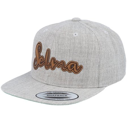 Kiddo Cap - Grå snapback Keps - Kids Selma Engraved Patch Heather Grey Snapback @ Hatstore