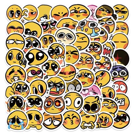 Roliga emoji-klistermärken 60-pack