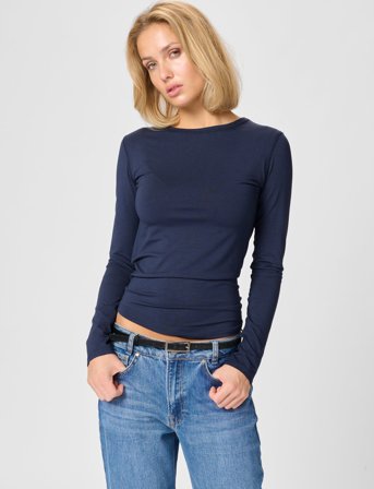 My Essential Wardrobe 18 The Modal Blouse - Navy - XL