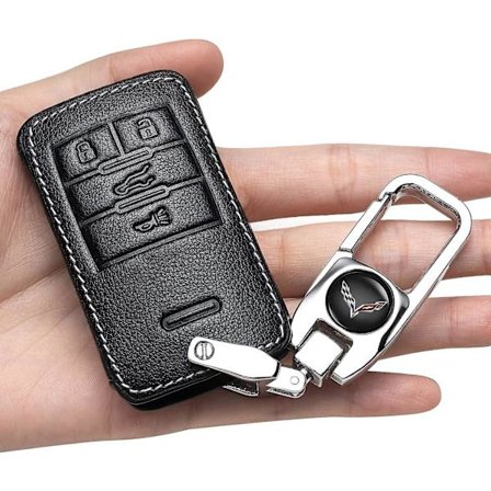 Bilnøkkeldeksel med 4 knapper, erstatningsnøkkelveske for 2008-2013 Corvette C6 C7 13ect nøkkelholder biltilbehør med menn og kvinner