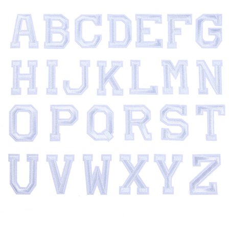 ING 26-dels strykelapper, broderte strykelapper, kleslapper, sydde broderte applikasjoner, DIY-dekorasjon, hvit