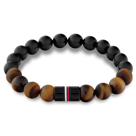 Brunt TOMMY HILFIGER Jameson Armbånd til mænd - Perlearmbånd