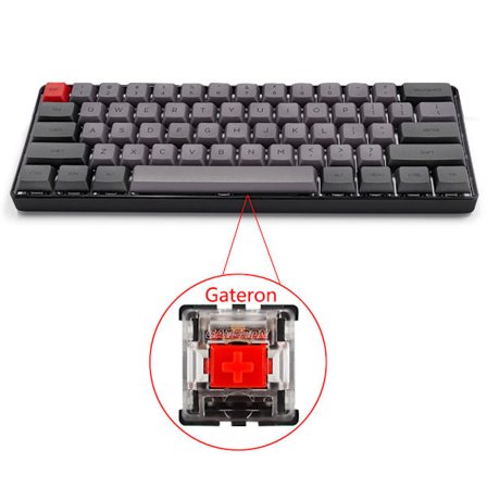 RGB LED Bakgrundsbelyst Trådbundet Mekaniskt Tangentbord, Portabelt Kompakt Vattentätt Mini Gaming Tangentbord 61 PBT Tangenter Gateron Switch
