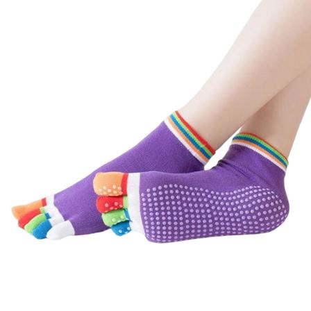 Naisten hengittävät halkaistut varvassukat Lady Fitness Dance Ballettisukat pyöräilyyn Kävely Juoksu Deep Purple Five-finger color