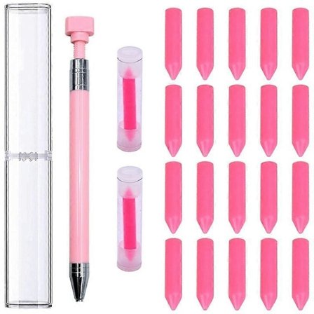 34 st Diamantmålningspennor Kit, 2 st Påfyllningsbara Vaxpennor med 32 st Vax, Roterande Limpunktborr