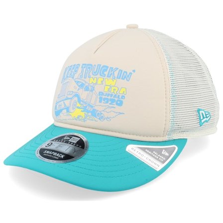 New Era - Beige trucker Cap - American 9FIFTY Rc Stone/Mint A-Frame Trucker @ Hatstore