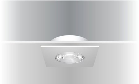 SYNERGY 21 LED Deckeneinbauspot Helios weiß, quadratisch, warmweiß
