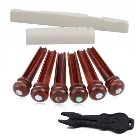 6 stk. folk guitar kakaopineæble indlæg abalone prik strenge knapper +