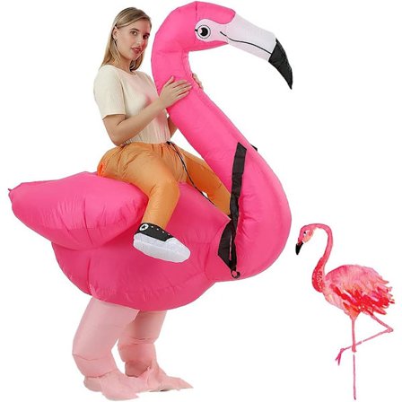 Flamingo Kostume til Voksne, Oppusteligt Flamingo Kostume, Oppustelige Kostumer til Voksne, Oppustelige Kostumer til Halloween
