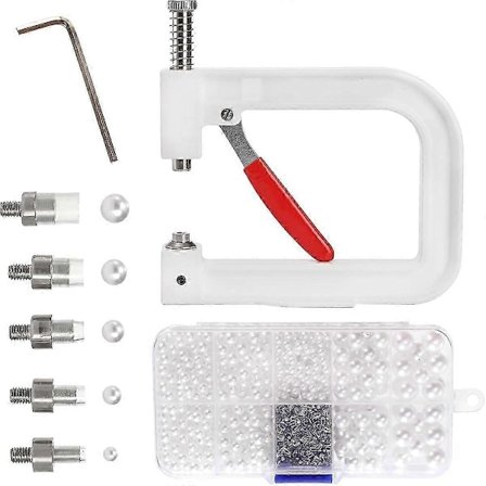 5 Størrelser Håndpresse Perleinnsettingsverktøy Sett for Hatter & DIY Tilbehør, Perle & Perle Rivet Fikseringsmaskin-Perfekt