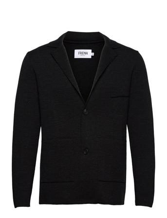 Elias Merino Wool Cardigan Neuletakki Musta FRENN