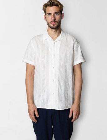 Clean Cut Copenhagen Bowling Bob Shirt Ss - White - M