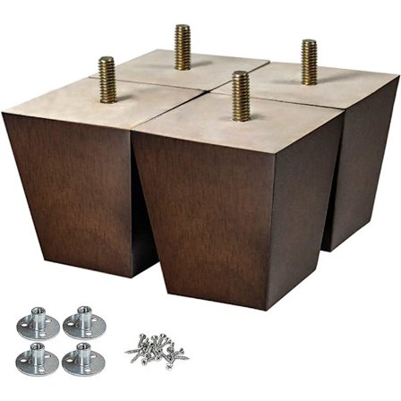 4 tommers tremøbler ben sofa ben sett med 4 firkantede sofa ben