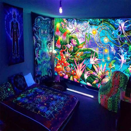 Blacklight Trippy Tapestry Psykedelisk Vägghängande