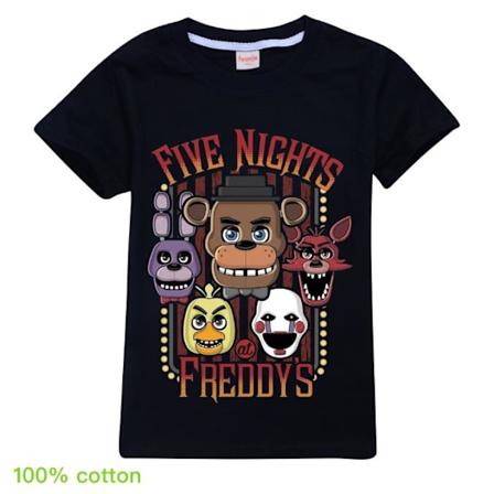Five Nights at Freddy's FNAF T-shirt til Børn - Kortærmet T-shirt - Sort Black 13-14 Years