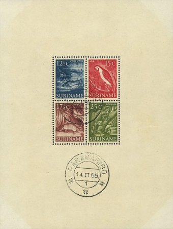 Suriname 1955 - NVPH bl.1/308 - Stemplet