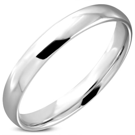 Slät Blank Halvrundad Ring i Kirurgiskt Stål 316L i Silver Färg - 4 mm - Stl 23,01