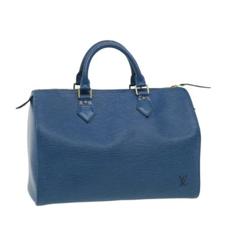 Louis Vuitton Vintage, Pre-owned Leather Speedy Bag Blauw, Dames, Maat:ONE Size