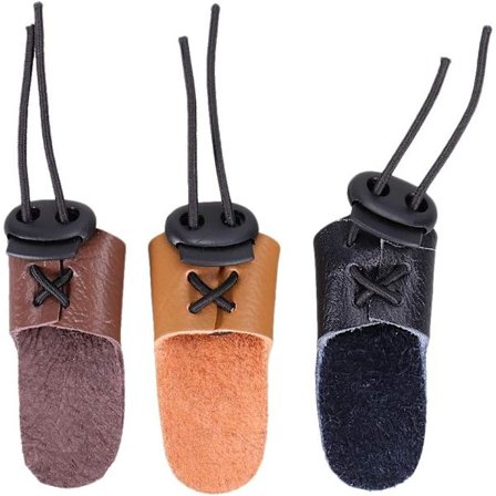 3 kpl käytännöllisiä yhden sormen lehmännahkaiset suojakäsineet kaarelle ja nuolille metsästysjousiammuntatarvikkeet (musta, kahvi, ruskea tyyli)