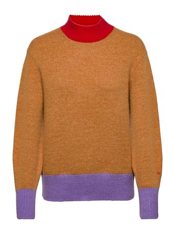 Color Block Soft Knit Sweater Orange Bobo Choses