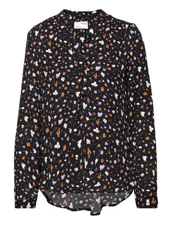 Slffiola Ls Aop Top B Black Selected Femme