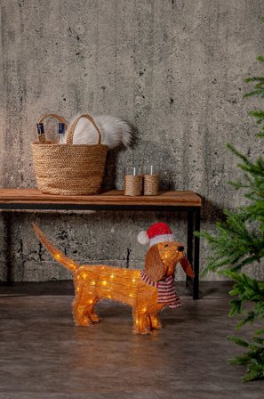 Star Trading - Ulkokoriste Tecidy, korkeus 42 cm - Ruskea - Joulun koristevalot - - Homeroom