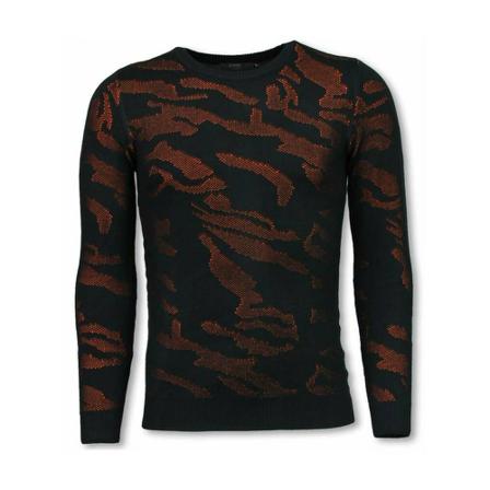 True Rise 3D Camouflage Neon Pullover - Herr Tjocktröja - P-733O - Apelsin svart, Herr, Herr, Storlek: S