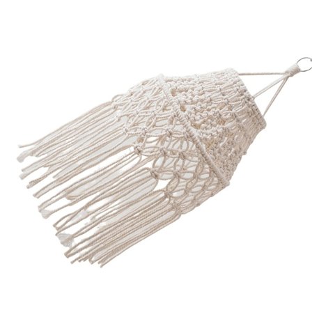 Kudottu makramee-hapsuvarjostin, vintage-puuvillaköysi, kodin sisustus, valaisimen suojus