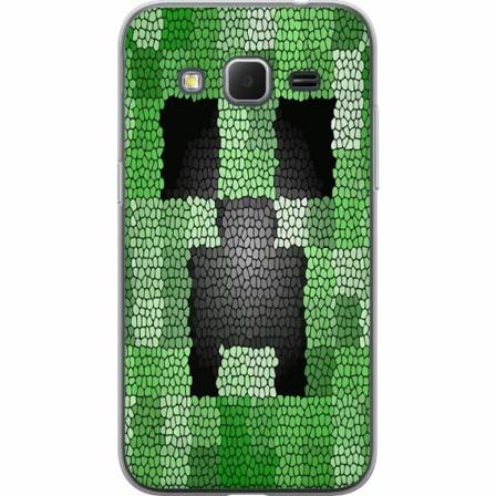 Samsung Galaxy Core Prime Genomskinligt Skal Creeper / Minecra