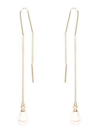 Chloe Pearl Earrings Gold-Plated Gold Pilgrim