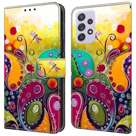 For Samsung Galaxy A52 4G/ 5G/ A52s 5G Deksel Mønstertrykk Flip Folio Lær Telefon Deksel