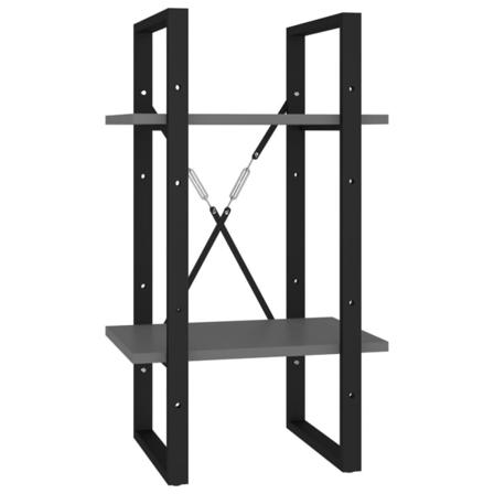 Vidaxl Bokhylla 2 Hyllplan Grå 40x30x70 Cm Konstruerat Trä Grå