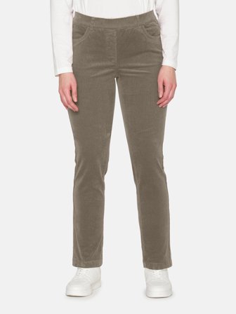 BRANDTEX - Sofie Fløjls Bukser - Brun - Slim Fit / Elastik i Taljen