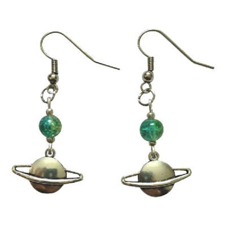 Örhängen - Saturnus - Grön pärla - Planet/Rymd