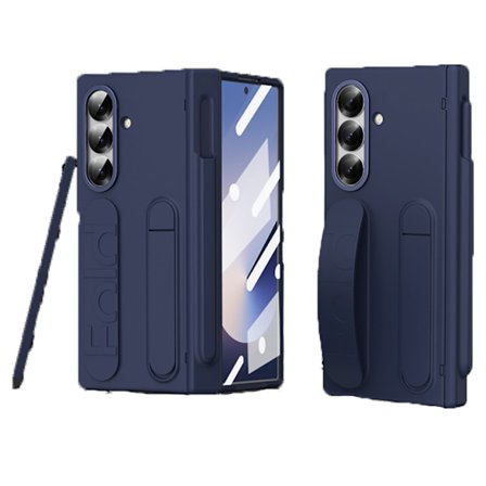 the Z Fold 5 vikbar telefonfodral, armband telefonfodral och pennfack med pennfodral (blå)