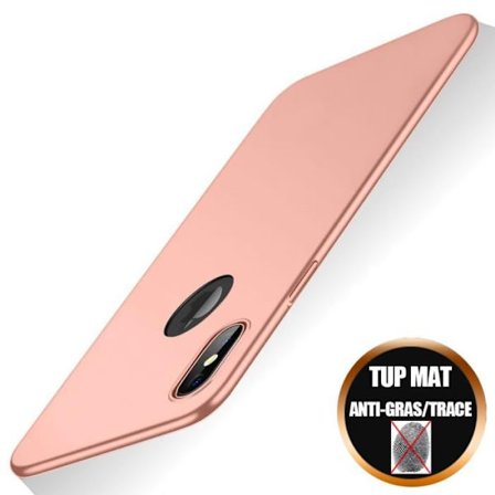 Fodral för iPhone X, Ultra Tunt Ultra Resistant Anti-Scratch Anti-Slip Skyddsfodral Skal - Matt Rosa
