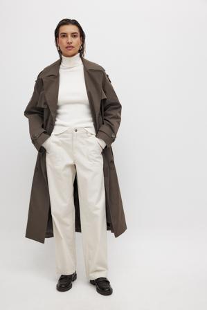 NA-KD Boho Pantalon décontracté en coton avec poches cargo - Pantalon cargo - Beige - EU 32