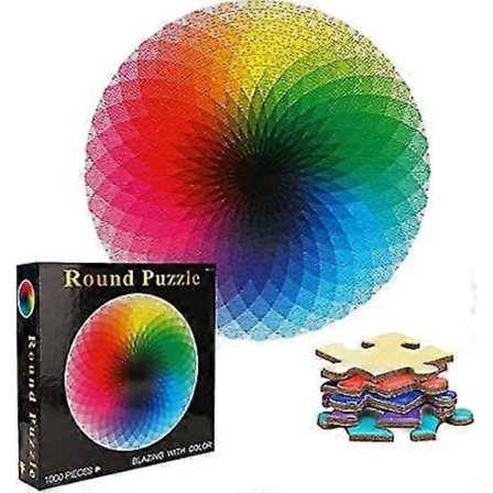 1000 Brikker Regnbue Rundt Puslespill For Voksne, Fargegradient Puslespill, Vanskelig Puslespill For Voksne Barn 14+