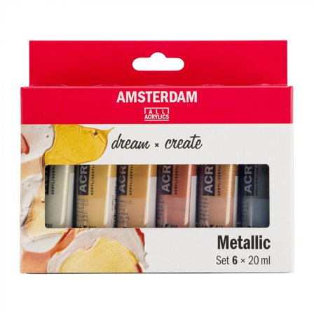 Amsterdam Amsterdam Acrylfarbe Metallic Set 6 × 20 ml