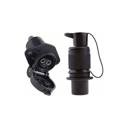 3-polet anhænger stik og anhænger stik, 12V vandtæt 3-polet hun