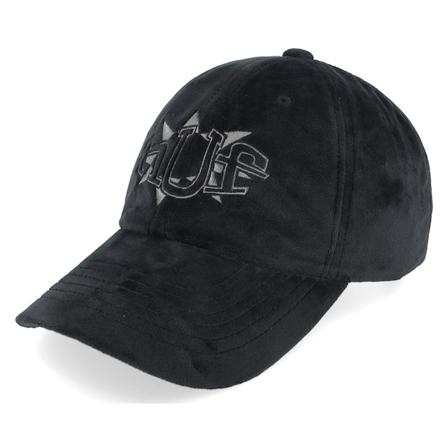 HUF - Zwart unconstructed Cap - Jazzy Grooves 6 Panel Hat Black Dad Cap @ Hatstore