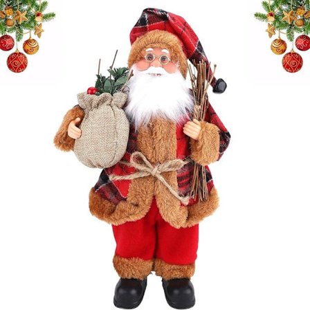 Perinteinen seisova joulupukki, pieni punainen joulukoriste, koriste