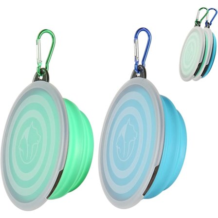 Kokoontaitettava kulho kansilla, 2 kpl koiran matkakulhoja kannettava kokoontaitettava kissan vesikuppi lemmikkieläinten kävelyyn pysäköintiin 