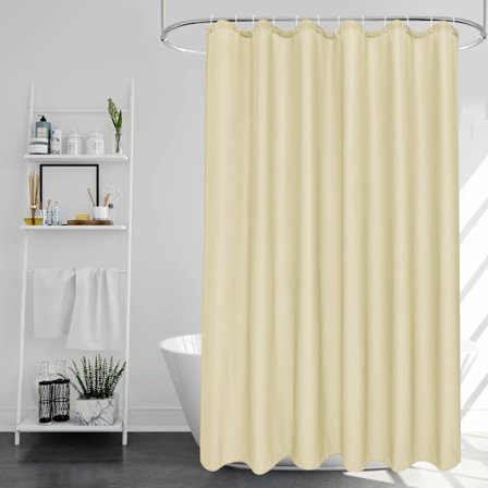 Beige bruseforhæng skimmelbestandigt vaskbart, hurtigtørrende W