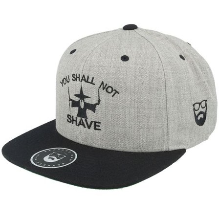 Bearded Man - Grå snapback Keps - Shall Not Shave Grey/Black Snapback @ Hatstore