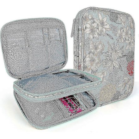 Rundpindeetui, Hæklenålsholder, Opbevaringstaske med lynlås til rundpinde, strømpepinde, enkeltspidse pinde, hæklenåleetui_tfrf